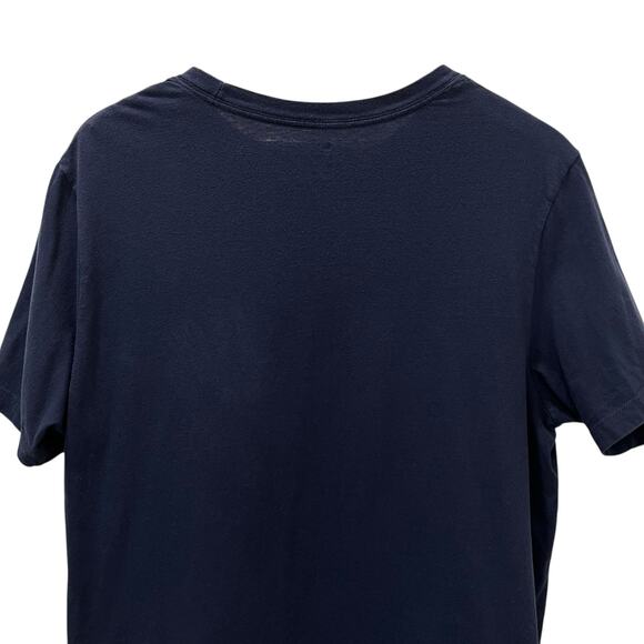 Nike Michigan Wolverines Blue T-Shirt Short Sleeve Spell Out Maize Swoosh Large - Picture 5 of 7